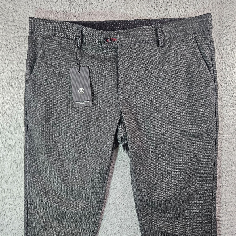 $140 NEW Haight & Ashbury Dress Pants Men 36‎ x 32 Flat Front Gray - Picture 2 of 11